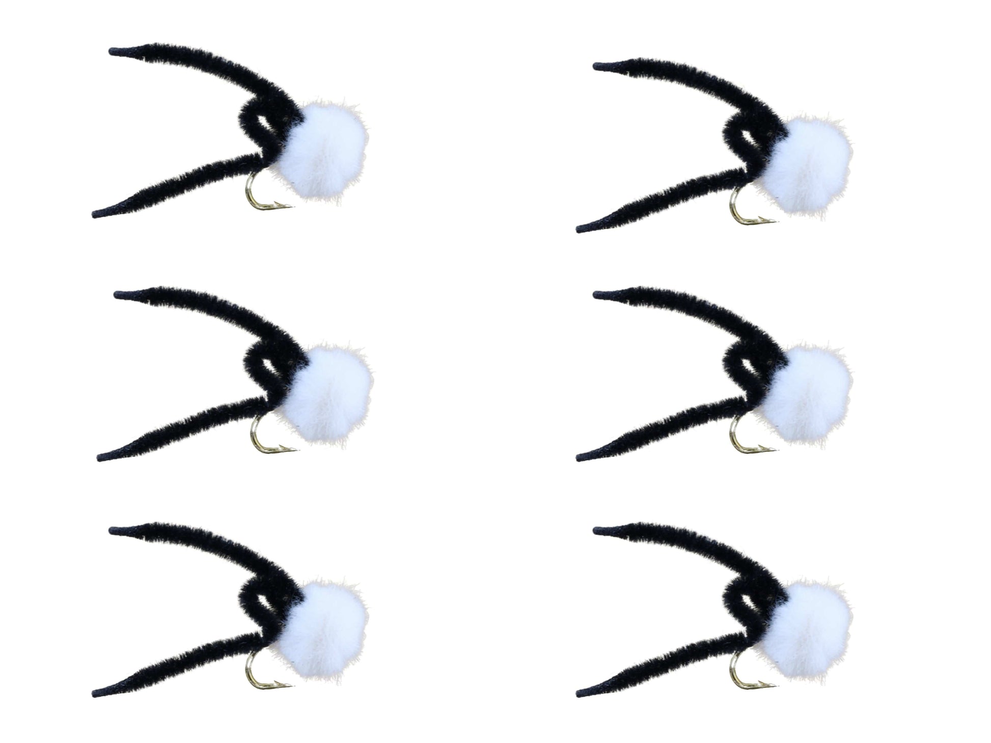 Wild Water Fly Fishing Black Eggi Juan, Size 12, Qty. 6-Goodwynn'sGoodwynn's