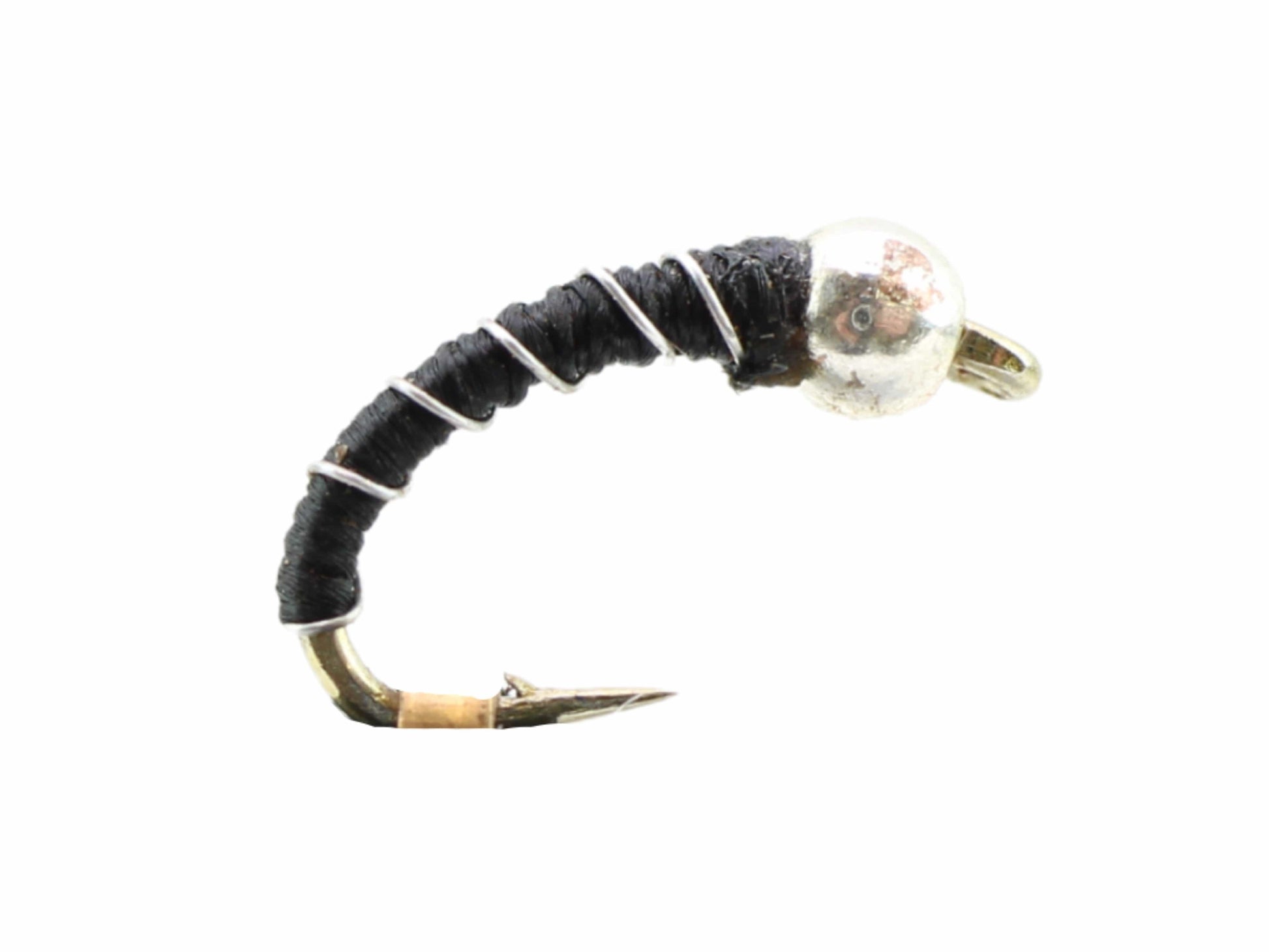 Wild Water Fly Fishing Black Zebra Midge, Size 18, Qty. 6-Goodwynn'sGoodwynn's