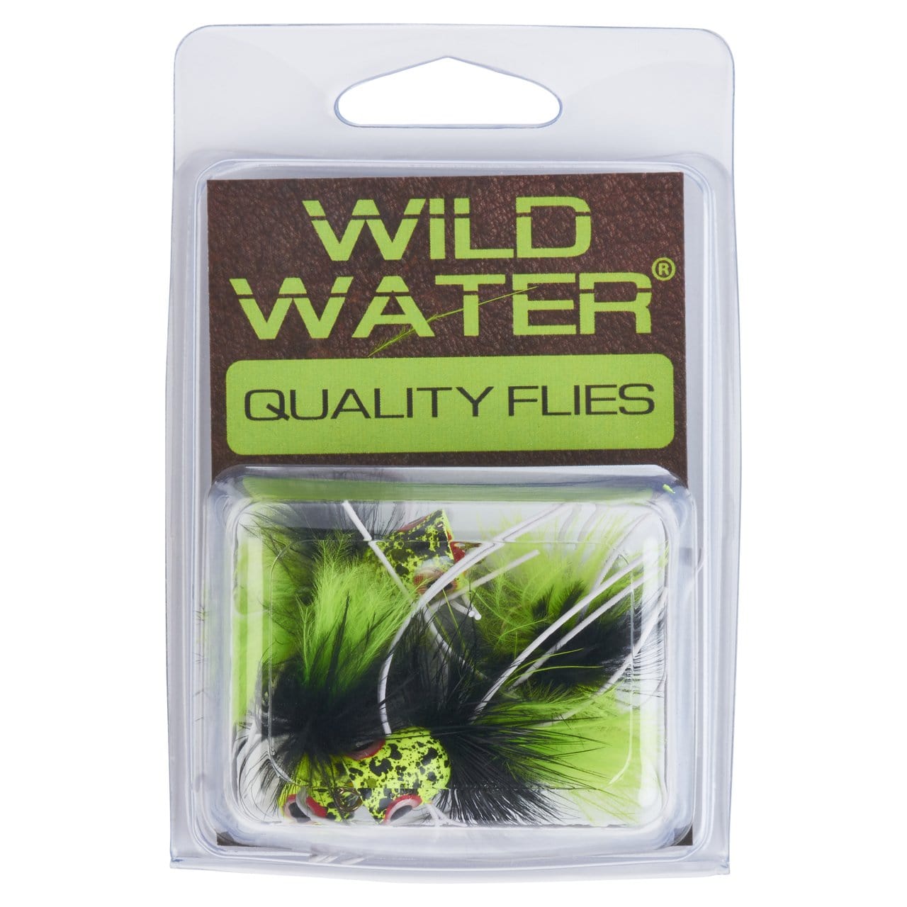 Wild Water Fly Fishing Black and Chartreuse Concave Face Mini Panfish Popper, Size 6, Qty. 4-Goodwynn'sGoodwynn's