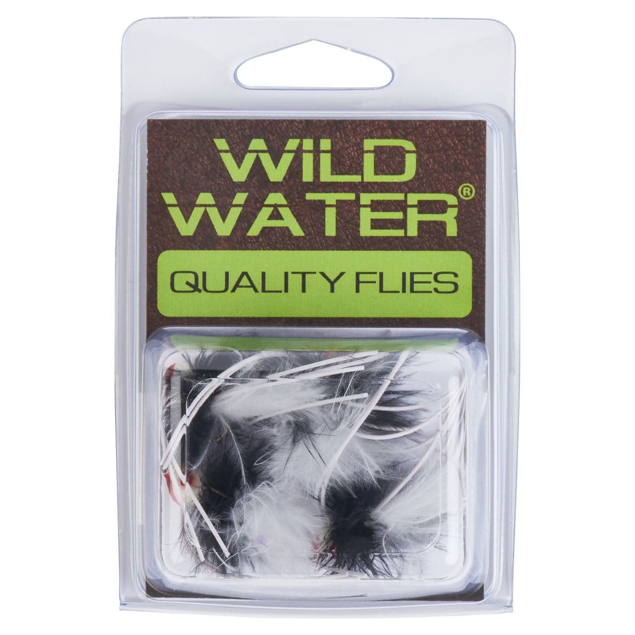 Wild Water Fly Fishing Black and White Spherical Body Popper, Size 10, Qty. 4