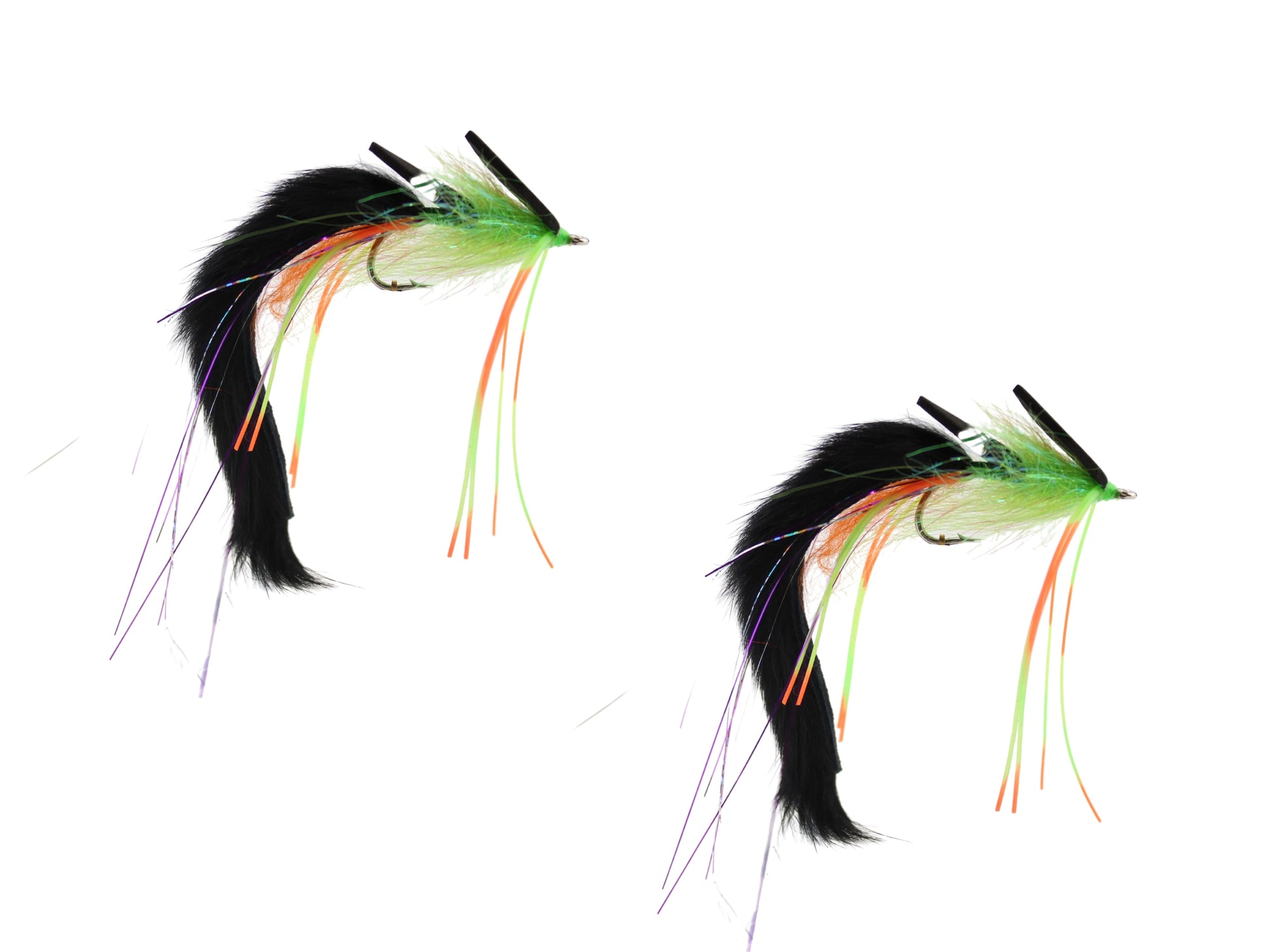 Black and Chartreuse Saltwater EP Foam Diver, size 2/0, Qty. 2-Goodwynn'sGoodwynn's
