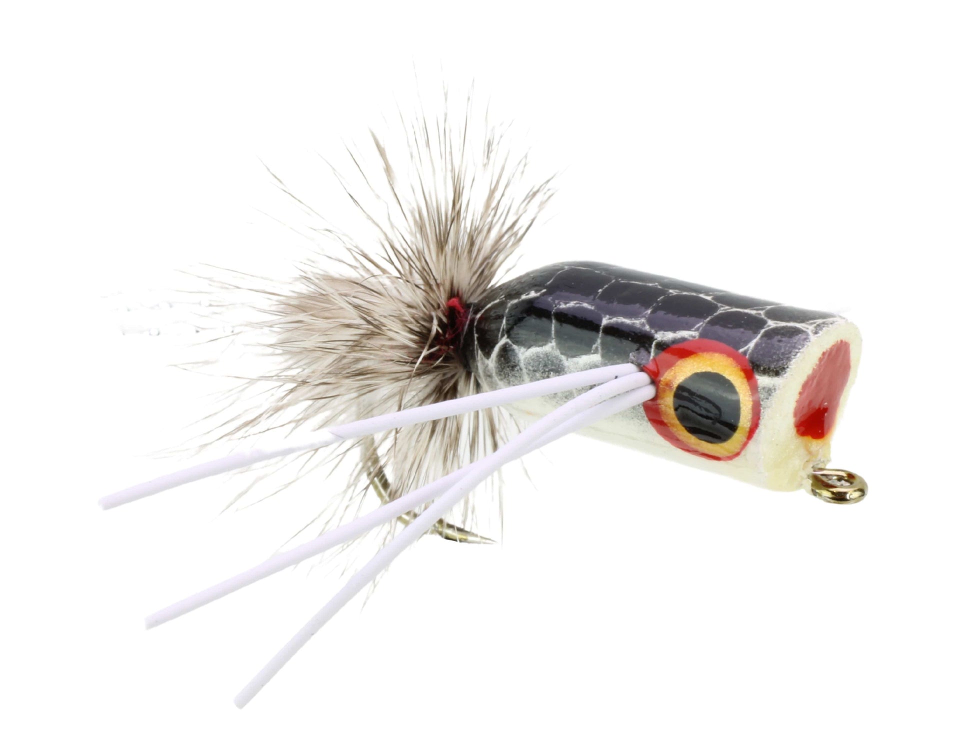 Wild Water Fly Fishing Black and Silver Bass Popper, Size 2, Qty. 4-Goodwynn'sGoodwynn's