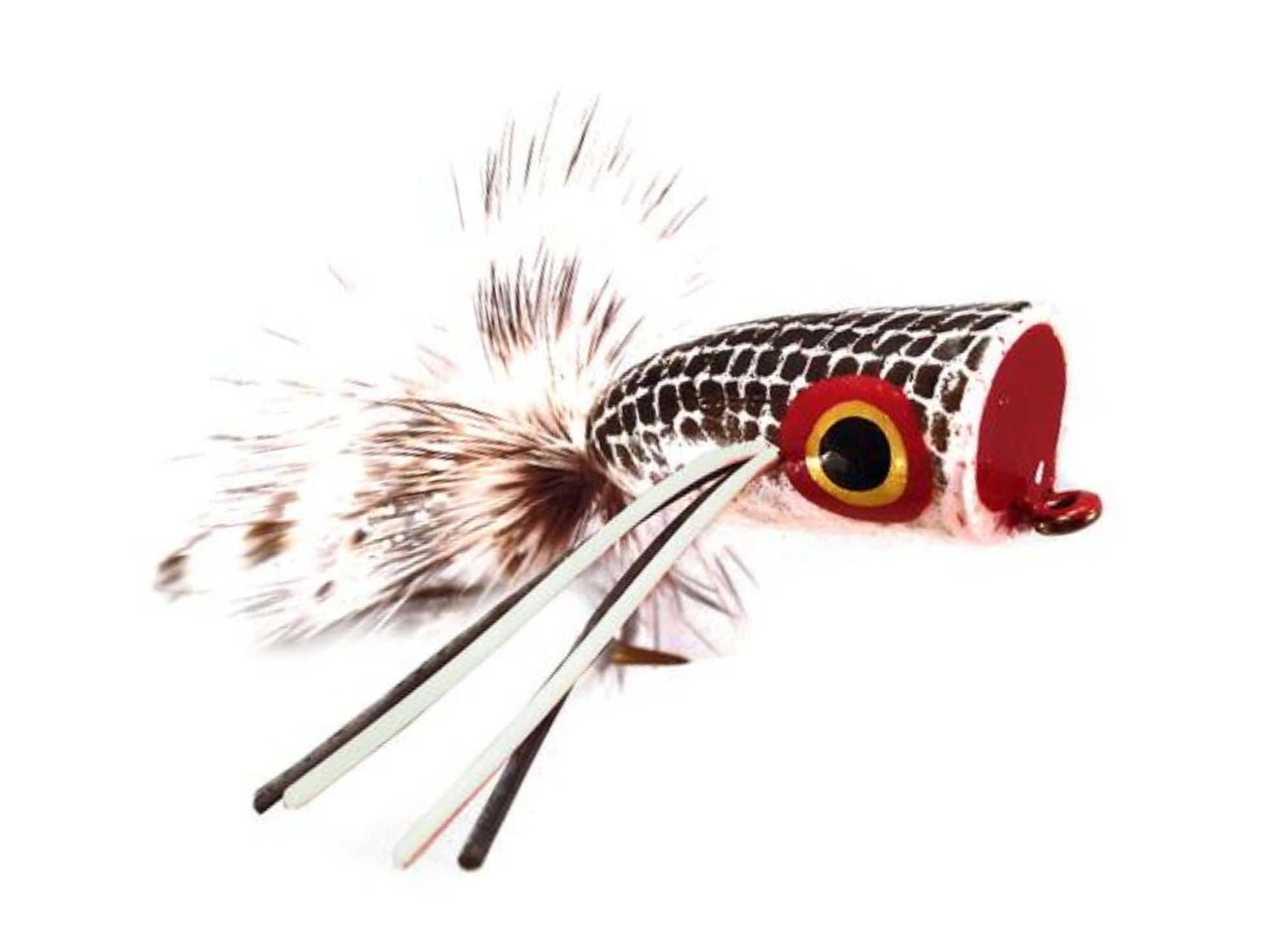 Wild Water Fly Fishing Black and White Bass Popper, Size 2, Qty. 4-Goodwynn'sGoodwynn's