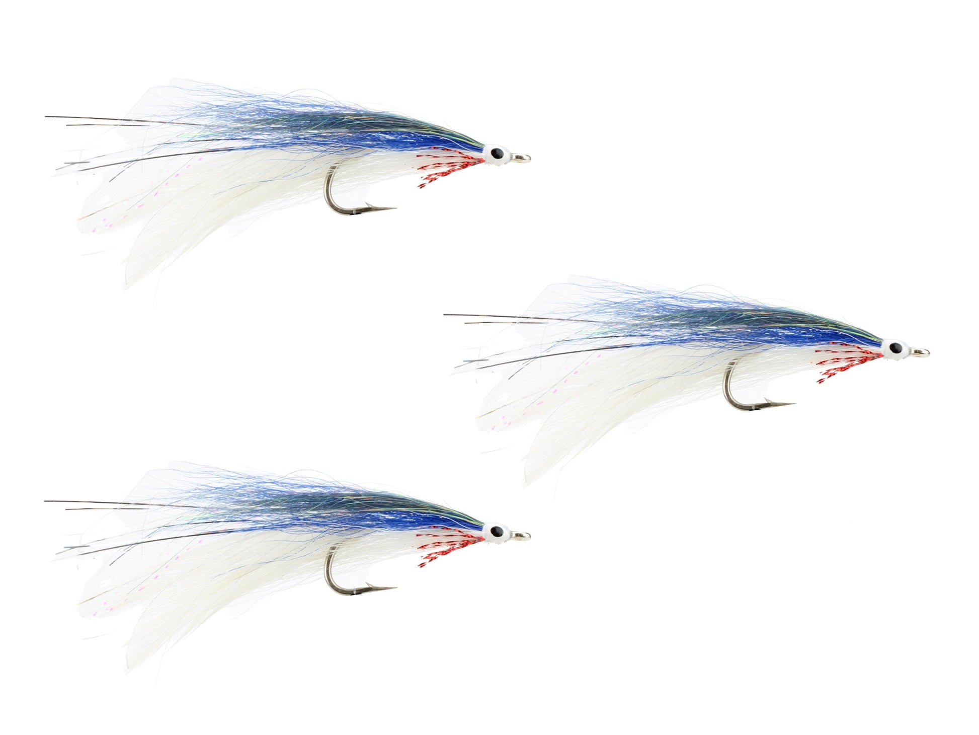 Wild Water Fly Fishing Blue, Red and White Deceiver, size 2/0, qty. 3-Goodwynn'sGoodwynn's