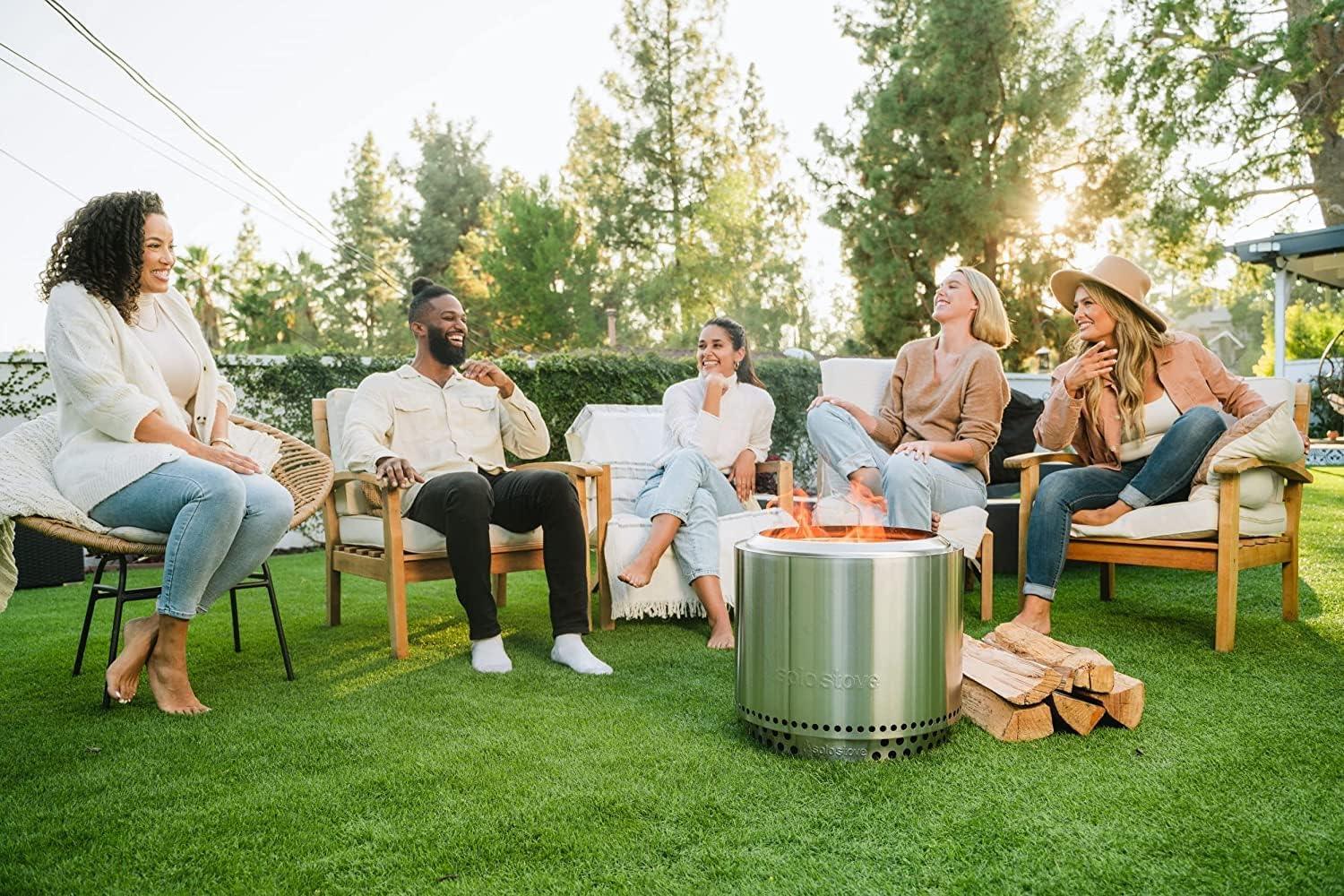 Solo Stove Bundle - Ranger/Bonfire/Yukon/Canyon 2.0 with Stand, Smokeless Fire Pit | Wood Burning Fireplaces with Removable Ash Pan, Portable Outdoor Firepit - Ideal for Camping & Outdoor Spaces, Stainless Steel-Goodwynn'sGoodwynn's
