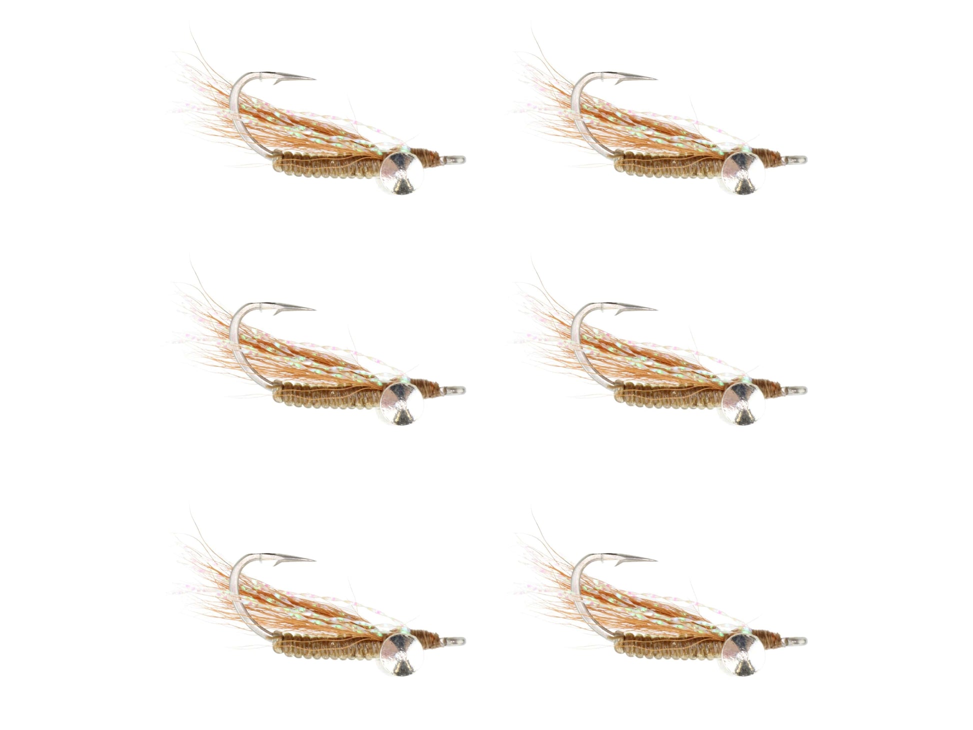 Wild Water Fly Fishing Brown Crazy Charlie, Size 4, Qty. 6-Goodwynn'sGoodwynn's