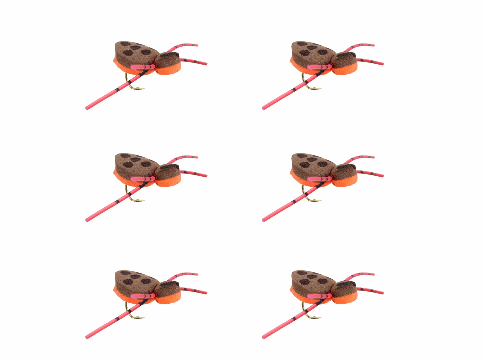 Wild Water Fly Fishing Foam Brown and Orange Spider, Size 12 Qty. 6-Goodwynn'sGoodwynn's