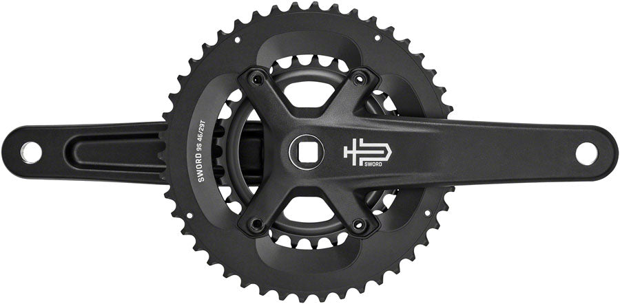 microSHIFT Sword BLK 2x Crankset - 170mm 9-Speed 46/29t 110/80 Asym BCD JIS Square Taper Spindle Interface BLK-Goodwynn'sGoodwynn's