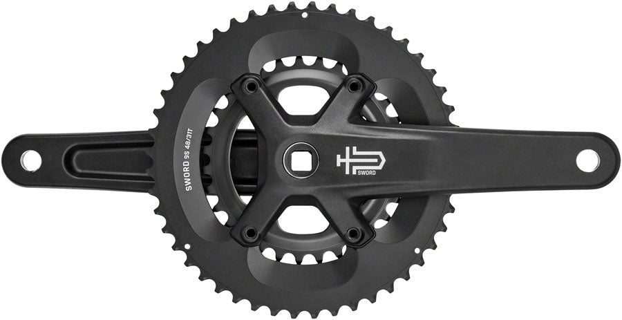 microSHIFT Sword BLK 2x Crankset - 175mm 9-Speed 48/31t 110/80 Asym BCD JIS Square Taper Spindle Interface BLK-Goodwynn'sGoodwynn's