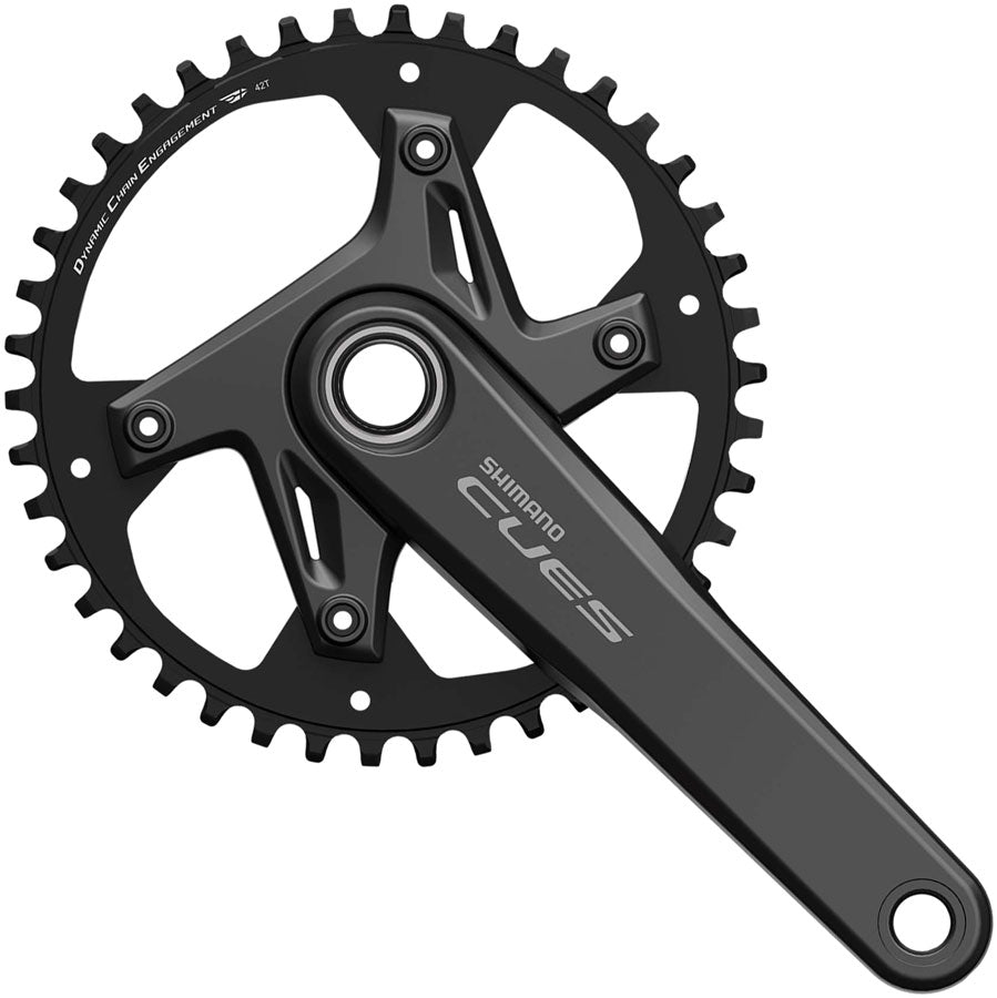 Shimano CUES FC-U6040-1 Crankset - 170mm 9/10/11-Speed 42t Asymmetric 110 BCD Hollowtech 2 Crankarms BLK-Goodwynn&#39;sGoodwynn&#39;s