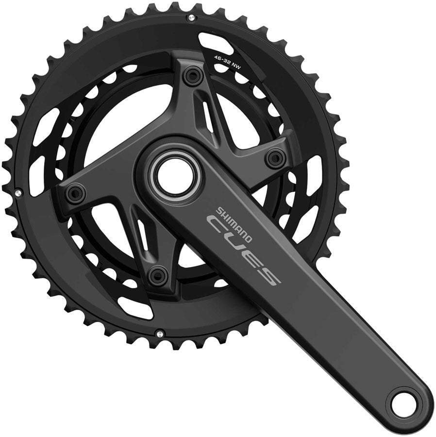 Shimano CUES FC-U6040-2 Crankset - 170mm 9/10-Speed 50/34t Asymmetric 110 BCD Hollowtech 2 Crankarms BLK-Goodwynn'sGoodwynn's