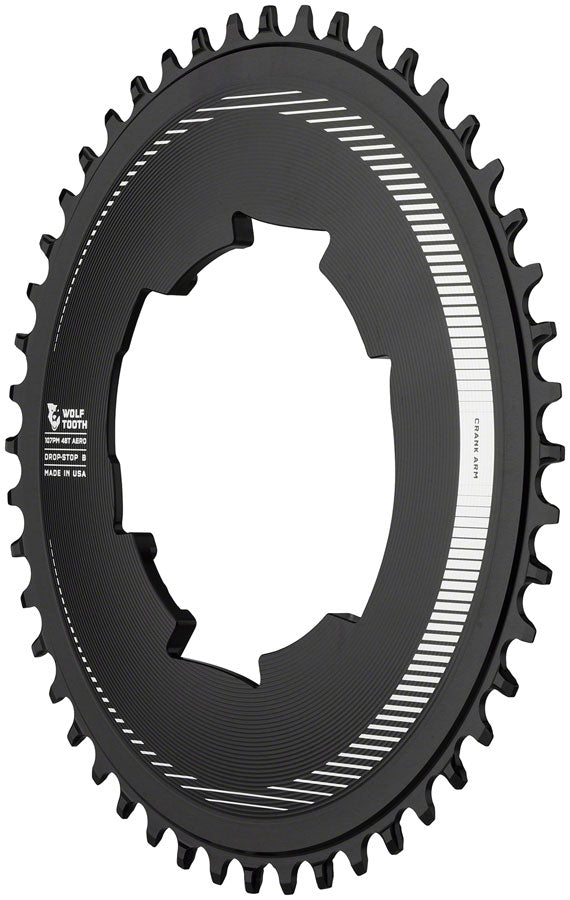 Wolf Tooth Aero 107 BCD Chainring - 48t Optimized SRAM Eagle Flaptop Chains Drop-Stop B BLK-Goodwynn'sGoodwynn's
