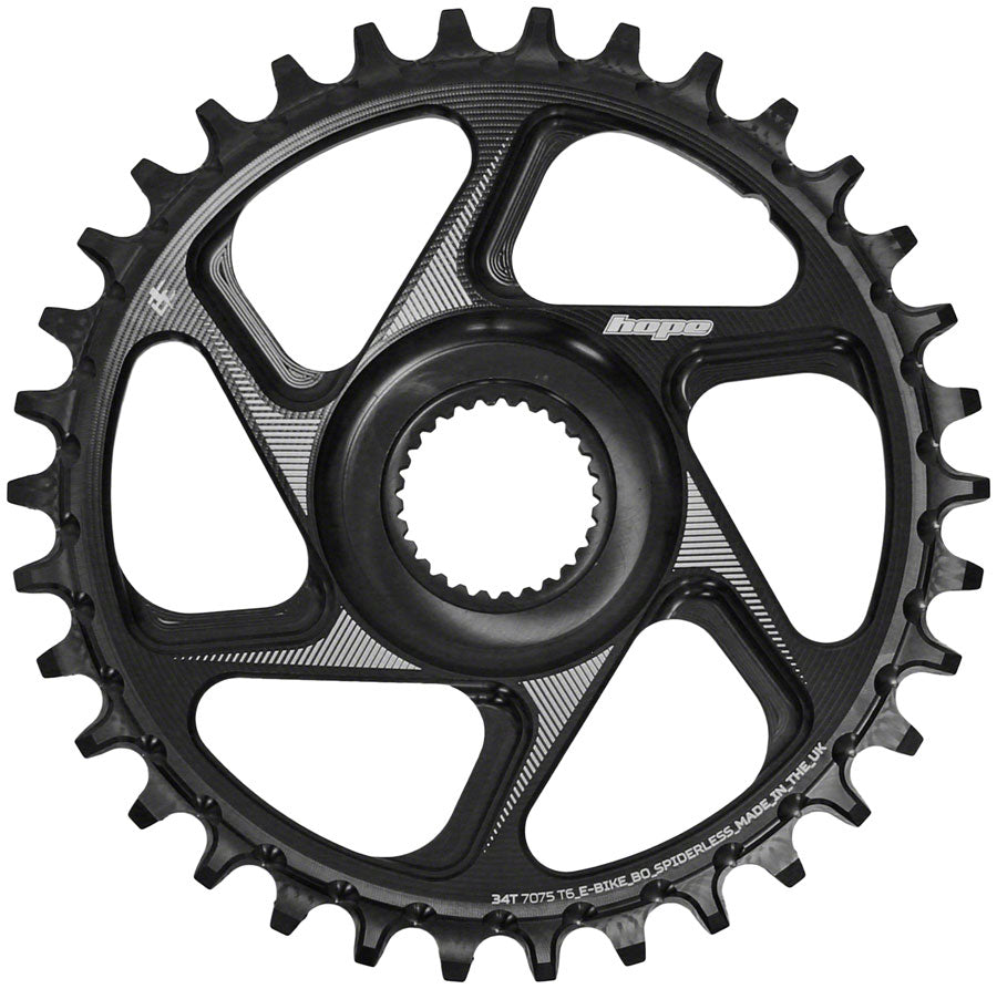 Hope Spiderless Chainring -  34T R22  Ebike  Bosch  Black-Goodwynn'sGoodwynn's