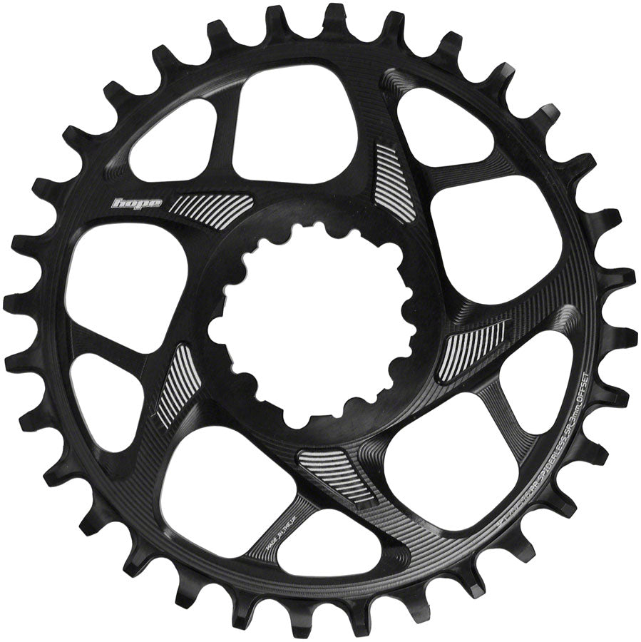 Hope Spiderless Retainer Chainring - 32t SRAM Direct Mount 3mm Offset R22 BLK-Goodwynn'sGoodwynn's