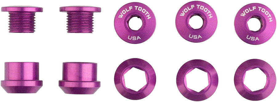Wolf Tooth 1x Chainring Bolt Set - 6mm Dual Hex Fittings Set/5 Ultraviolet Purple-Goodwynn'sGoodwynn's