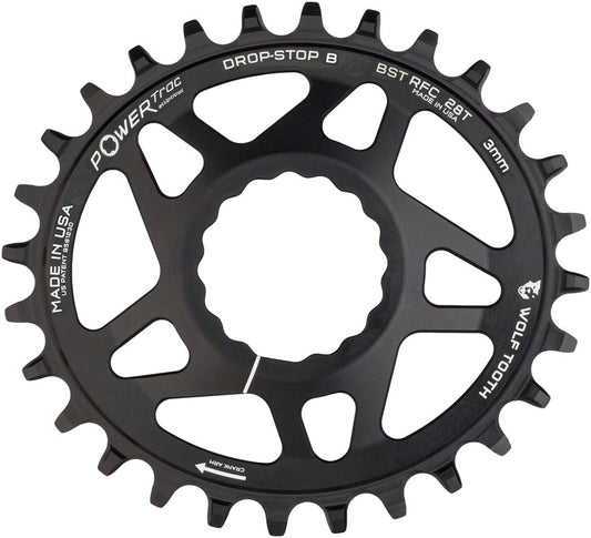 Wolf Tooth Elliptical Direct Mount Chainring - 28t RaceFace/Easton CINCH Direct Mount Drop-Stop B For Boost Cranks 3mm Offset BLK-Goodwynn's