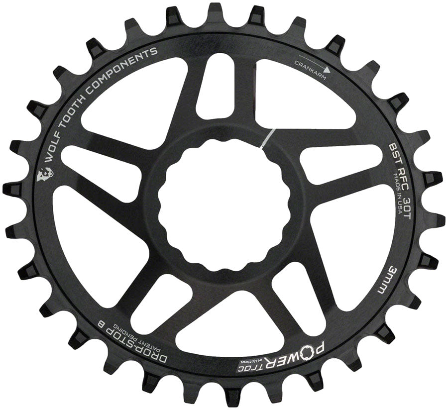 Wolf Tooth Elliptical Direct Mount Chainring - 30t RaceFace/Easton CINCH Direct Mount Drop-Stop B For Boost Cranks 3mm Offset BLK-Goodwynn'sGoodwynn's