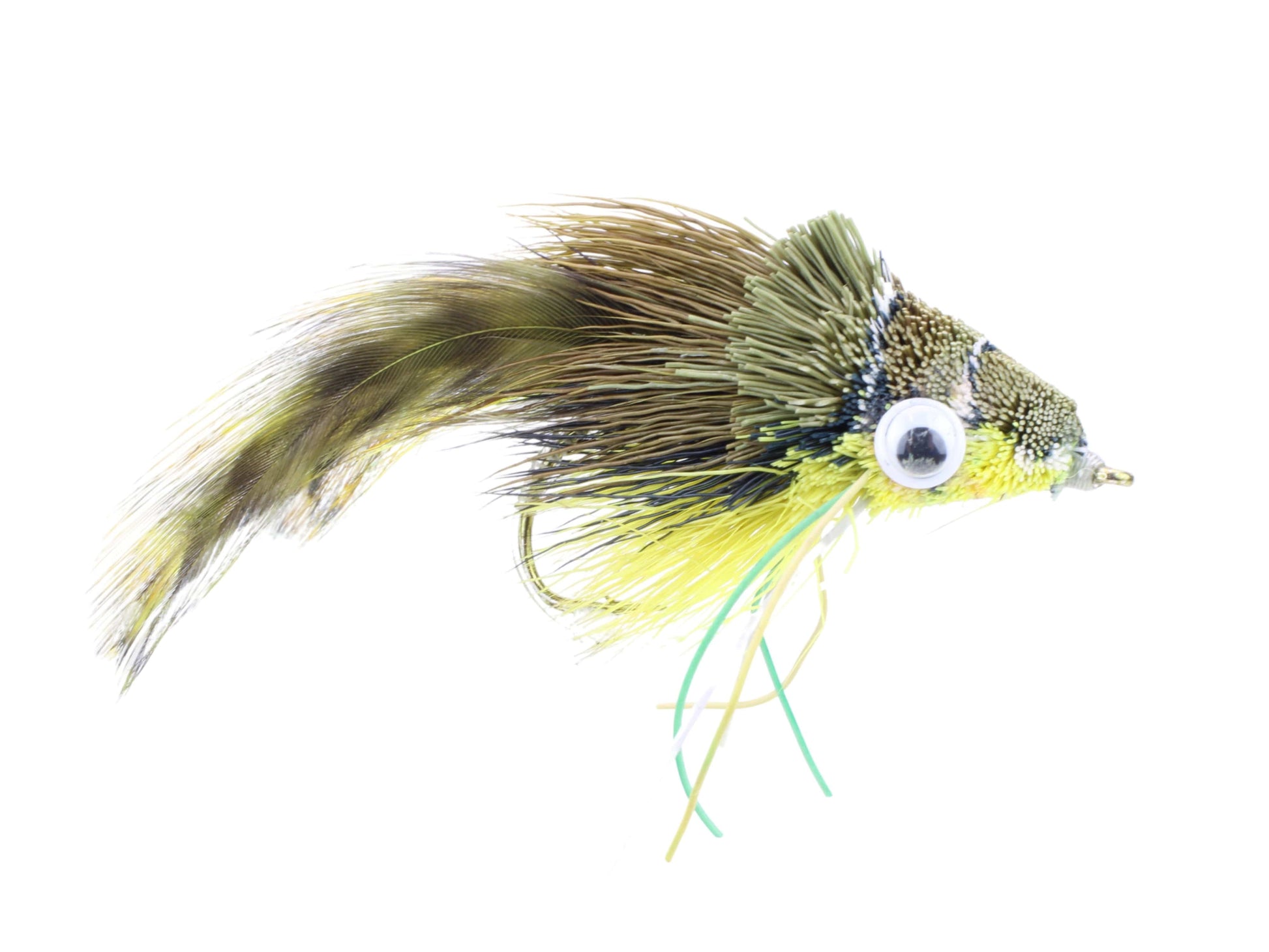 Wild Water Fly Fishing Green Camo Frog Deer Hair Diver, Size 2, Qty. 2-Goodwynn'sGoodwynn's