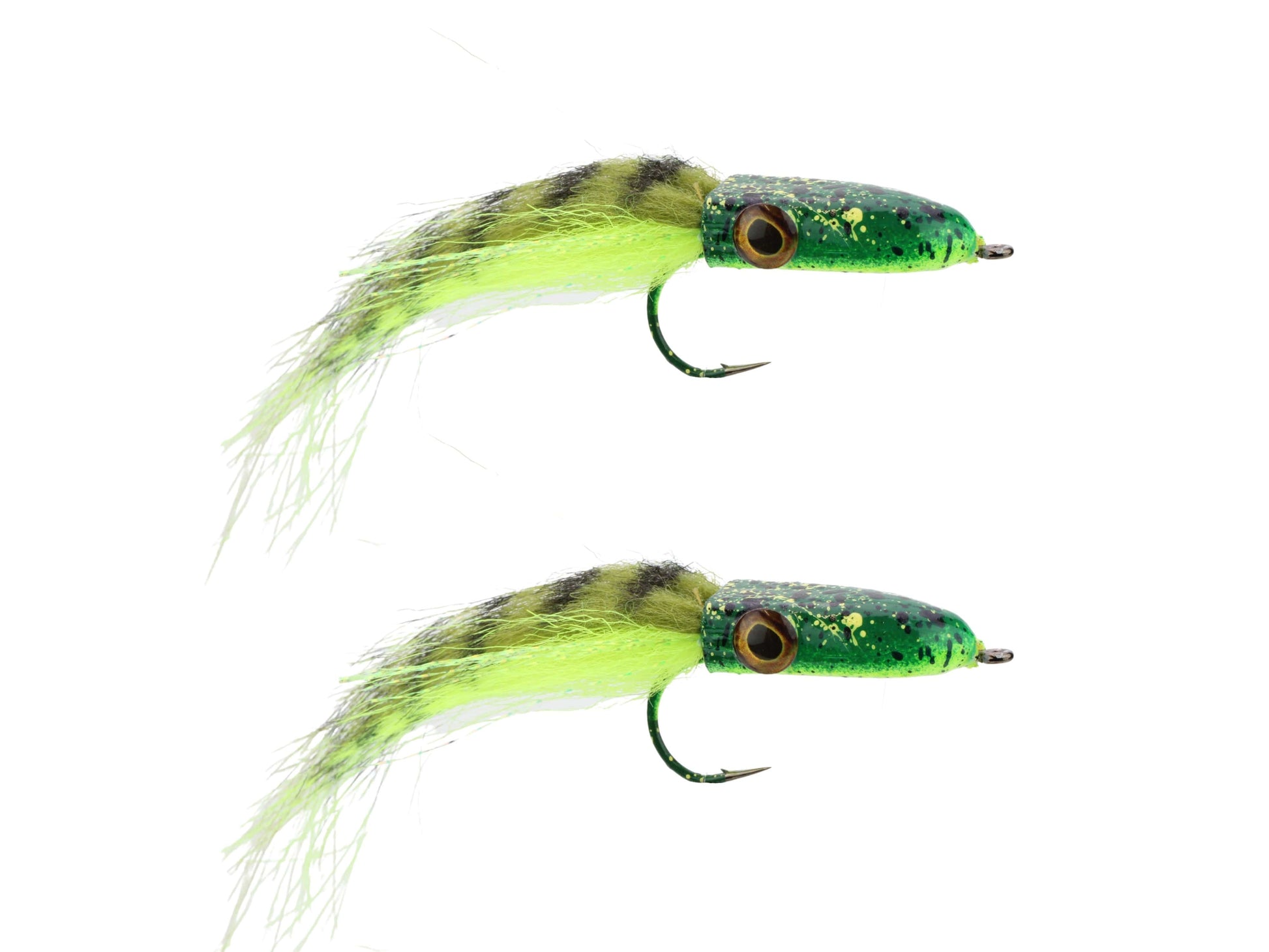 Wild Water Fly Fishing Camo Frog Pattern Snake Head Popper, Size 2/0, Qty. 2-Goodwynn'sGoodwynn's