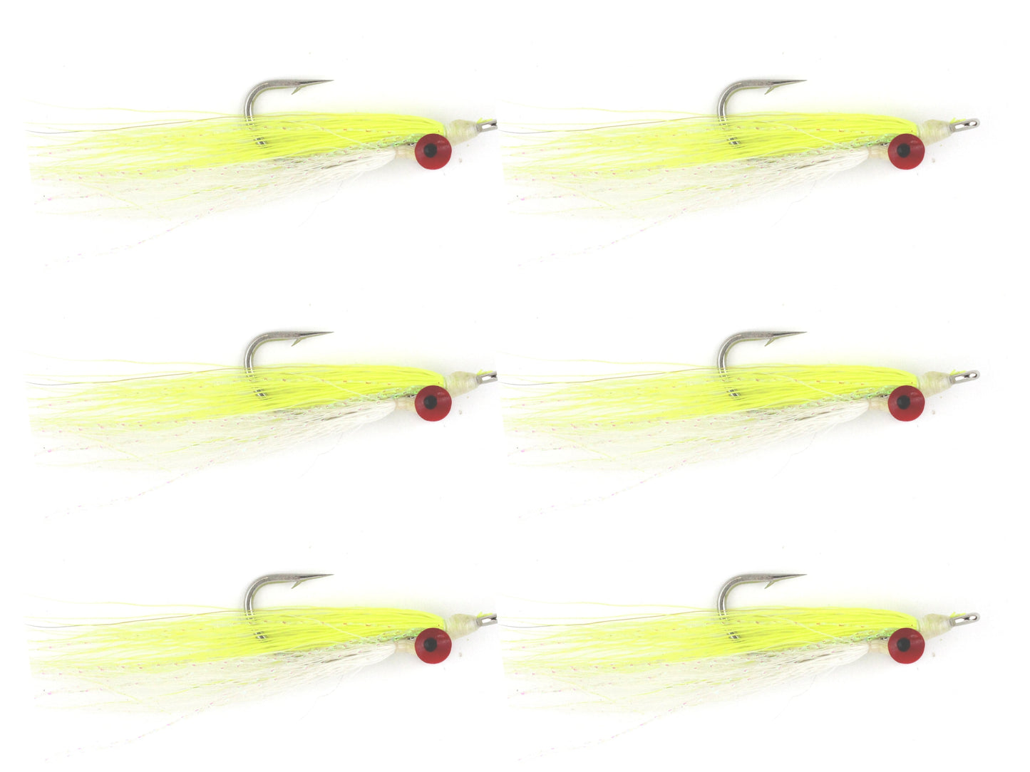 Wild Water Fly Fishing Chartreuse Clouser Minnow size 1/0 qty 6