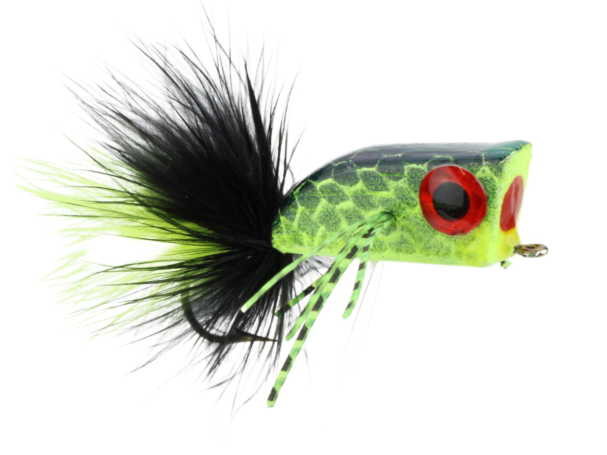 Wild Water Fly Fishing Chartreuse and Black Crease Minnow, size 2, qty. 4-Goodwynn'sGoodwynn's