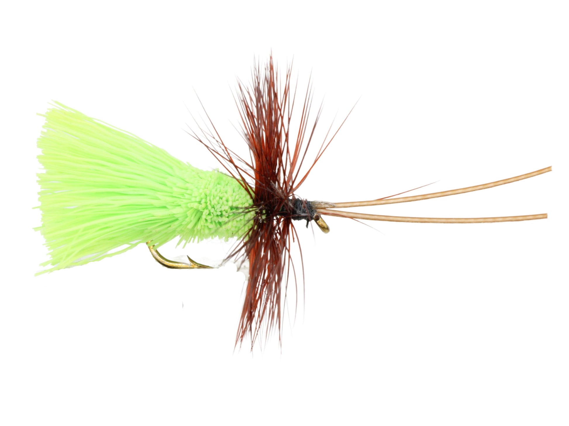 Wild Water Fly Fishing Chartreuse Goddard Caddis, Size 12, Qty. 6-Goodwynn'sGoodwynn's