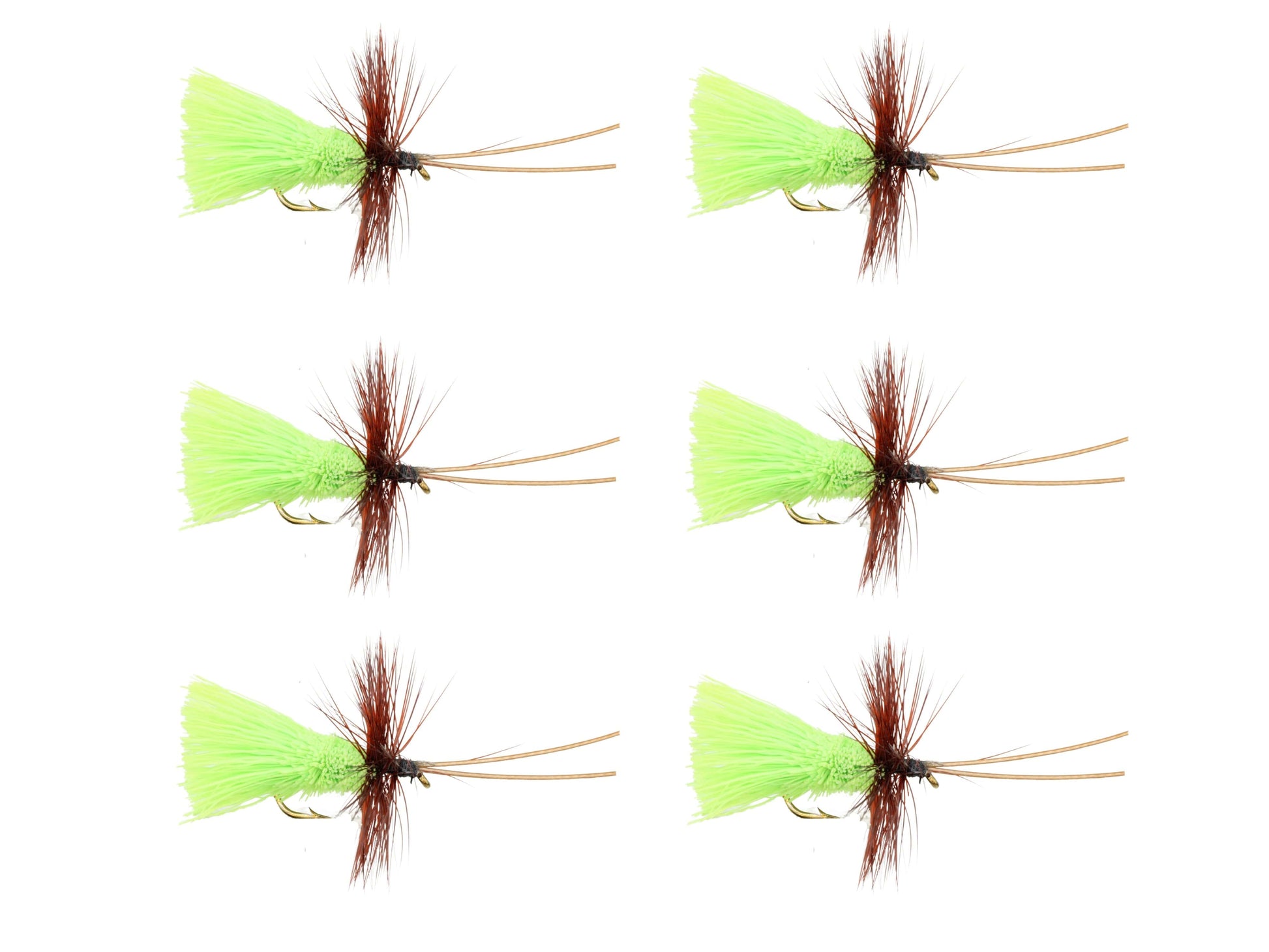 Wild Water Fly Fishing Chartreuse Goddard Caddis, Size 12, Qty. 6-Goodwynn'sGoodwynn's