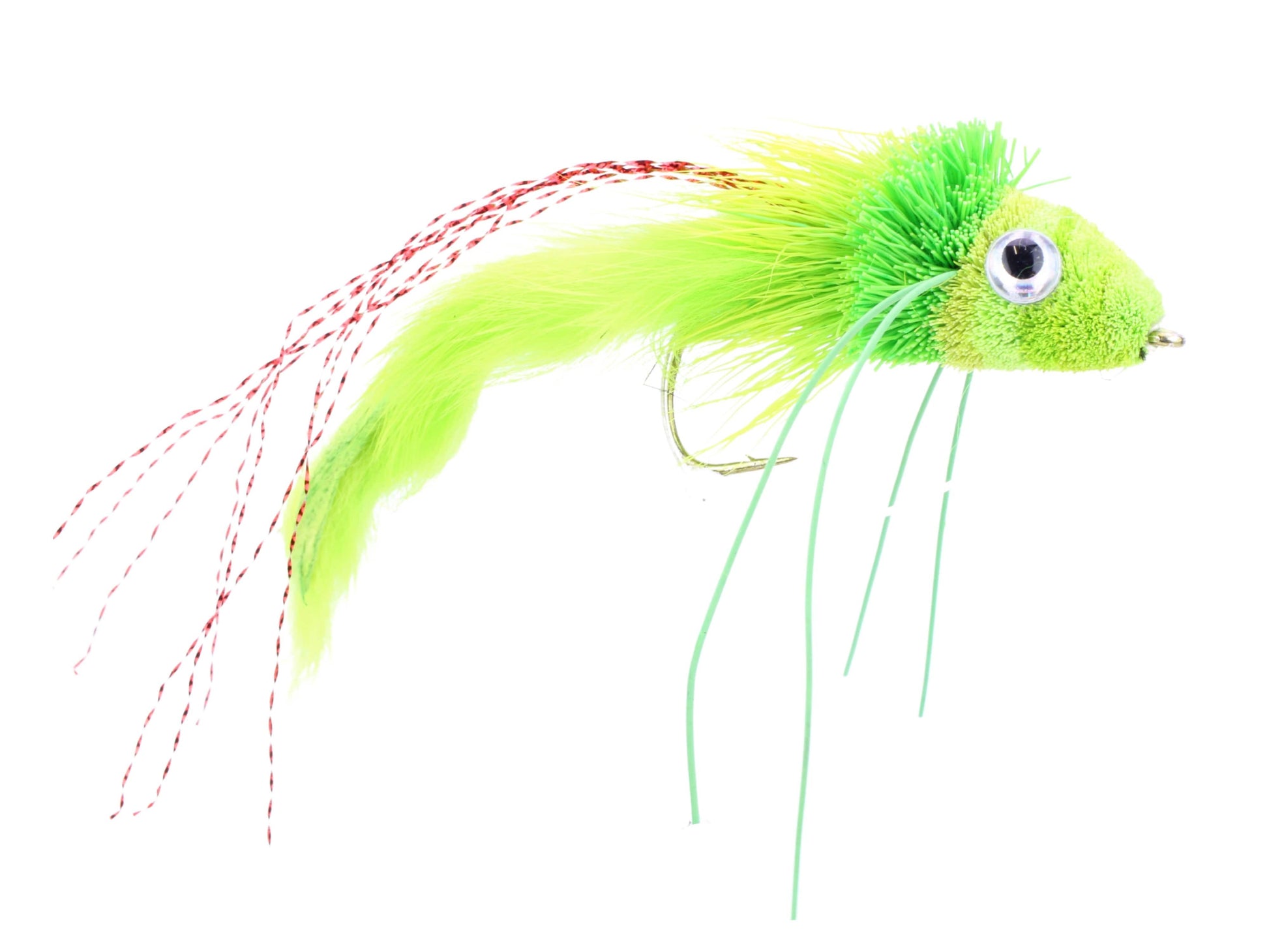 Wild Water Fly Fishing Chartreuse Rabbit Tail Diver, Size 1/0, Qty. 2-Goodwynn'sGoodwynn's