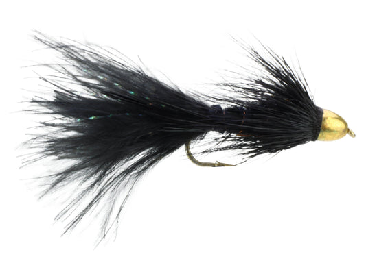 Wild Water Fly Fishing Cone Head Black Wooly Bugger, Size 6, Qty. 4-Goodwynn's