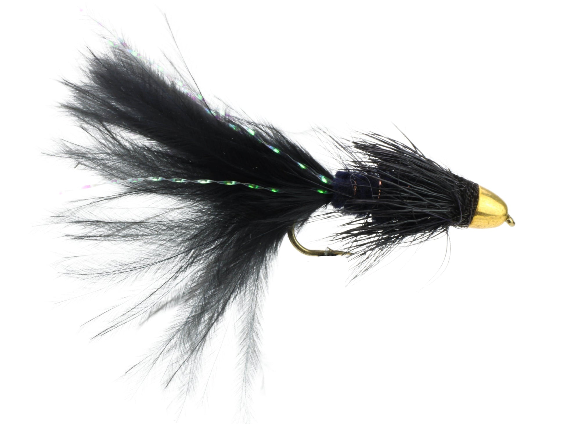 Wild Water Fly Fishing Cone Head Black Wooly Bugger, Size 8, Qty. 4-Goodwynn'sGoodwynn's