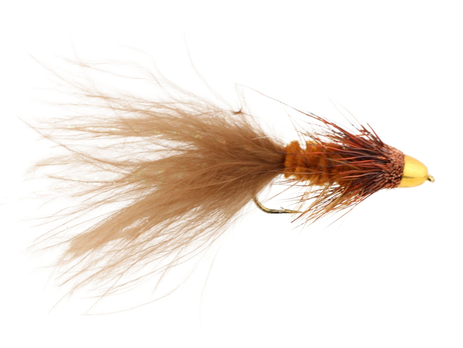 Wild Water Fly Fishing Cone Head Brown Wooly Bugger, Size 8, Qty. 4-Goodwynn'sGoodwynn's