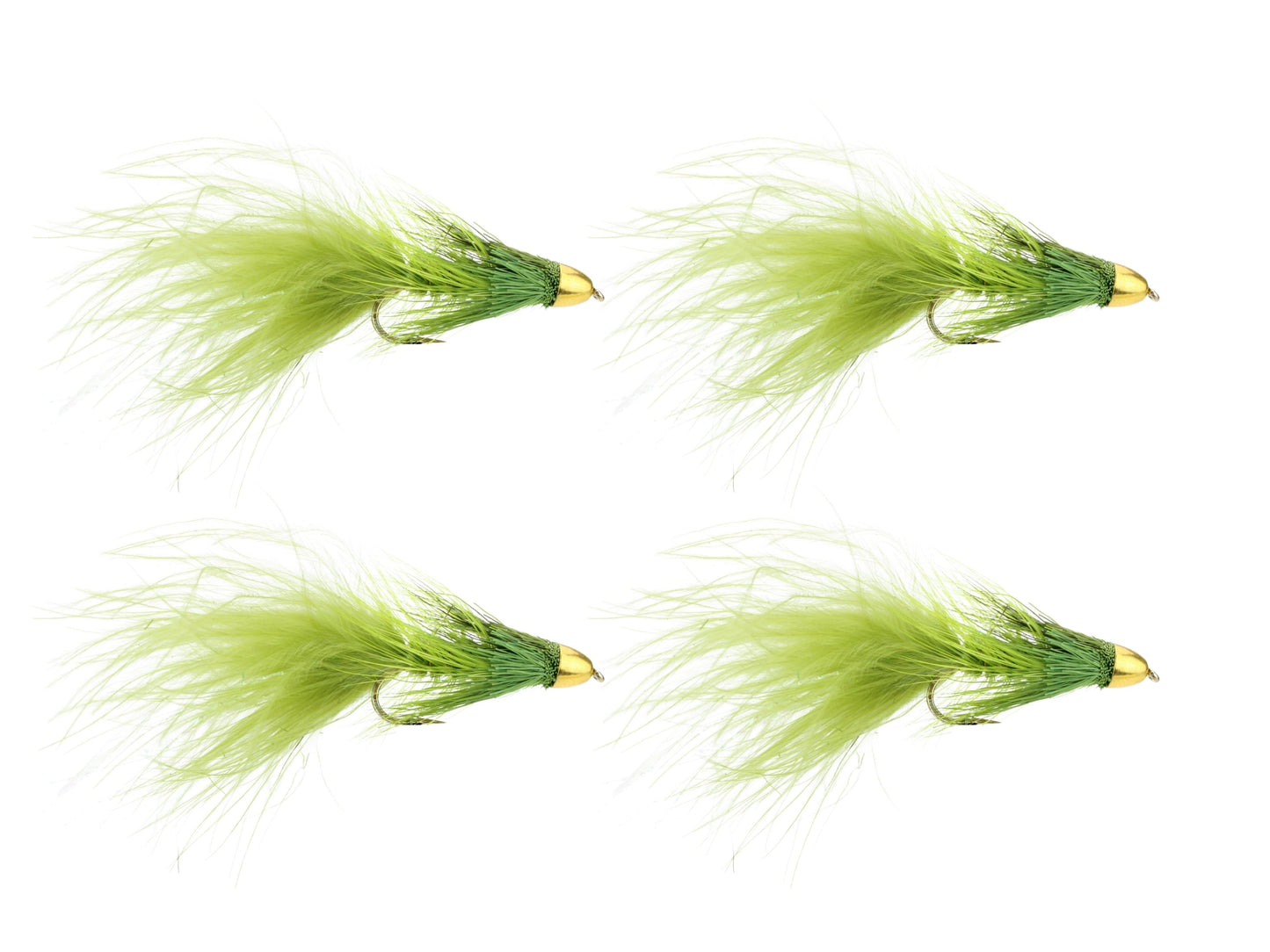 Wild Water Fly Fishing Cone Head Olive Wooly Bugger, Size 6, Qty. 4