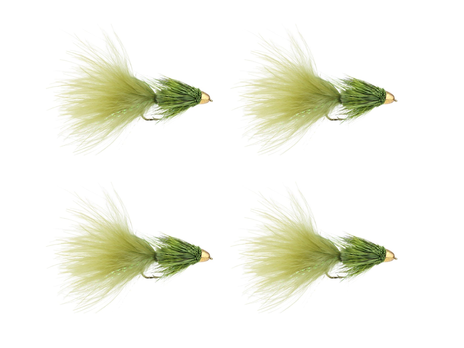 Wild Water Fly Fishing Cone Head Olive Wooly Bugger, Size 8, Qty. 4-Goodwynn'sGoodwynn's