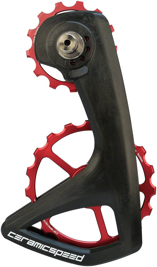 CeramicSpeed OSPW RS Pulley Wheel System Shimano Dura-Ace 9250/Ultegra 8150  - Aluminum Pulley Carbon Cage Red