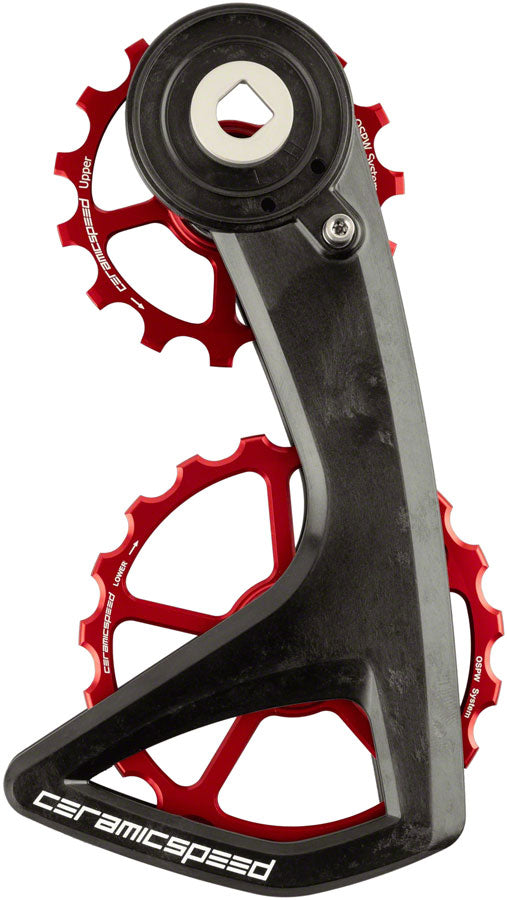 CeramicSpeed OSPW RS Pulley Wheel System SRAM Red/Force AXS - Aluminum Pulley 5 Spoke Carbon Cage Red-Goodwynn'sGoodwynn's