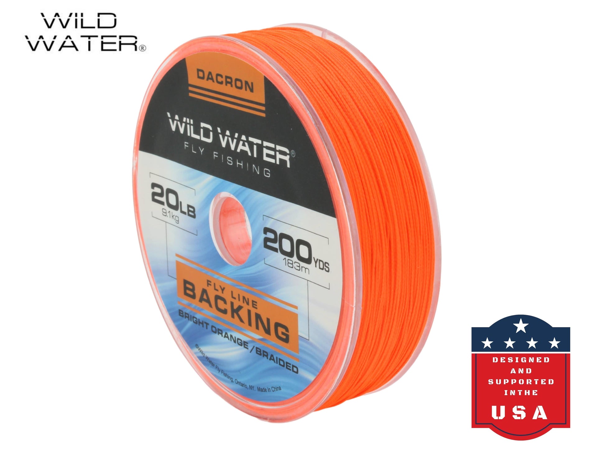 Wild Water Fly Fishing Braided Dacron Backing Spool, 20# 200 yards, Bright Orange-Goodwynn'sGoodwynn's