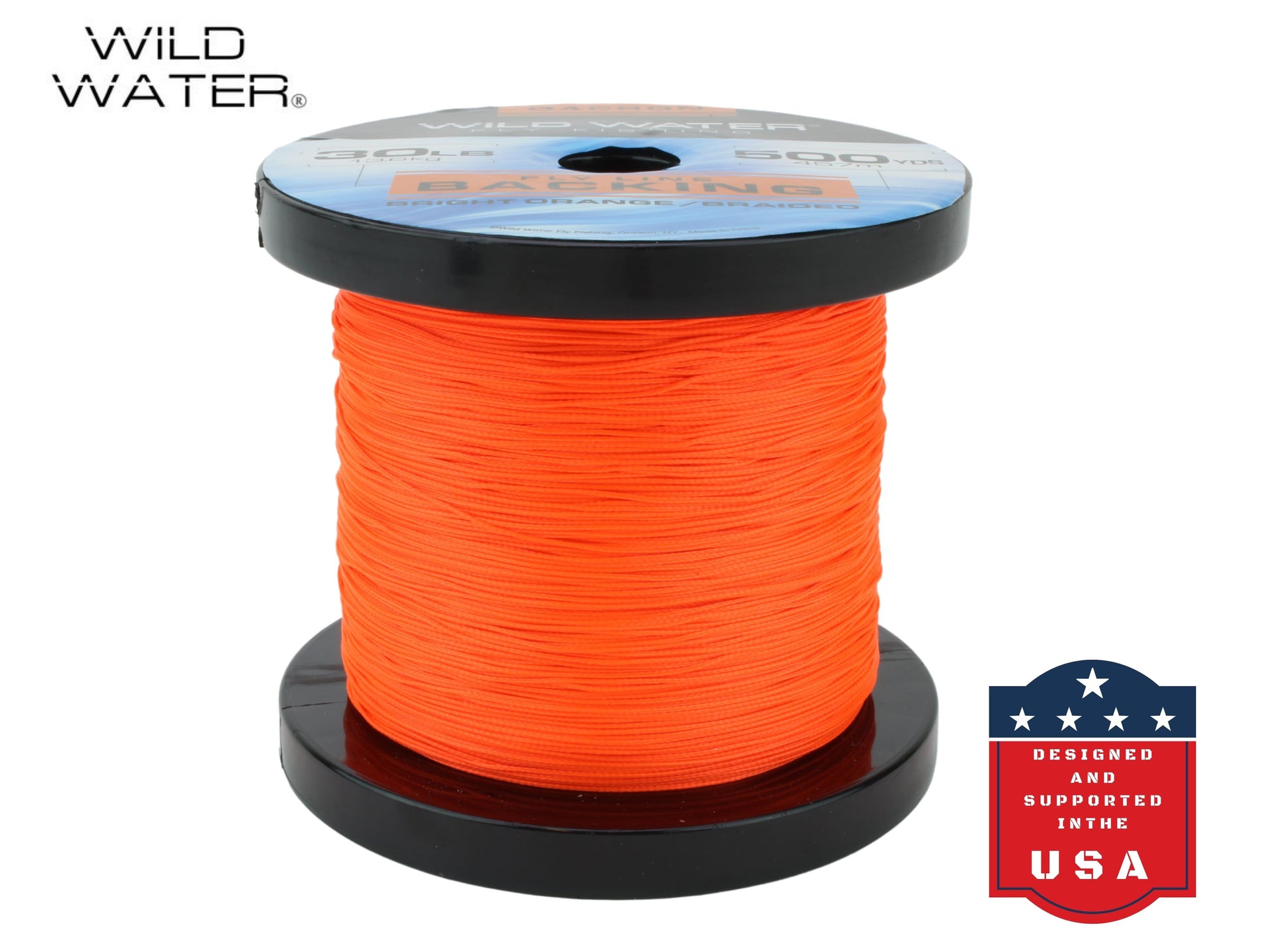 Wild Water Fly Fishing Braided Dacron Backing Spool, 30# 500 yards, Bright Orange-Goodwynn'sGoodwynn's