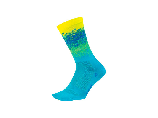 Sock DeFeet Aireator 6" Ombre Small Blue/Yellow-Goodwynn's