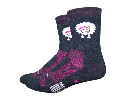 Sock DeFeet Woolie Boolie 6" Baad Sheep Small Black/Pink-Goodwynn's