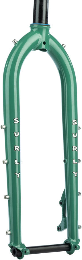 Surly Dinner Fork Assembly - 420mm 27.5" 110x15mm Thru-Axle 1-1/8" Straight Steerer Steel Illegal Smile Green-Goodwynn'sGoodwynn's