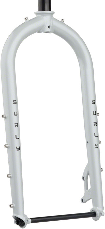 Surly Moonlander Fork - 24" Steel 12 x 197mm 1-1/8" Straight Steerer Lunar Dust Gray-Goodwynn's