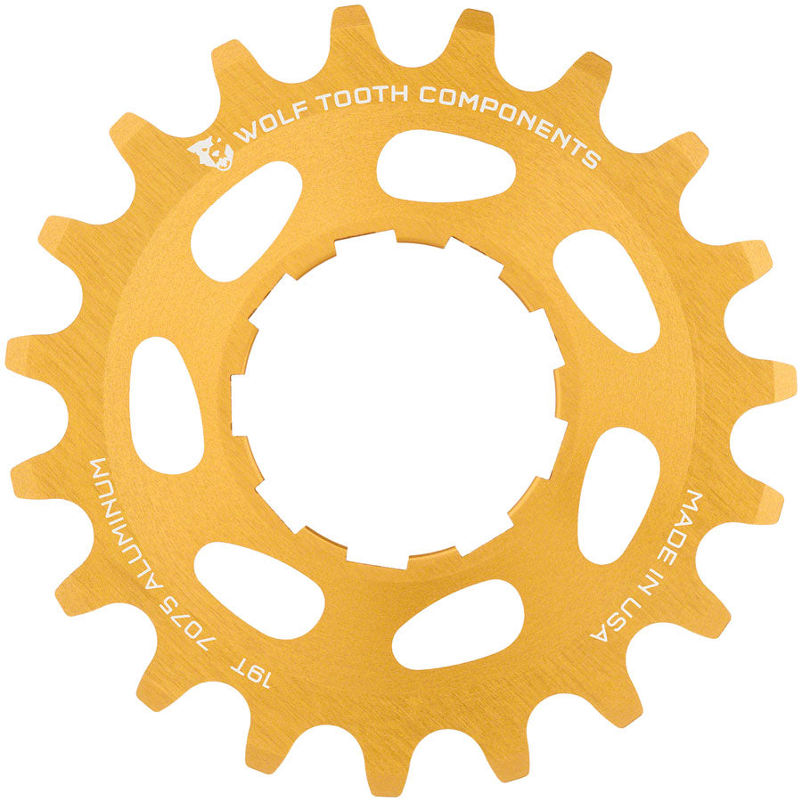 Wolf Tooth Single Speed Aluminum Cog - 19t Compatible with 3/32" Chains Gold-Goodwynn'sGoodwynn's