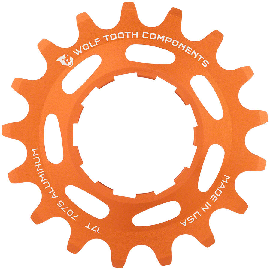 Wolf Tooth Single Speed Aluminum Cog - 17t Compatible 3/32" Chains Orange-Goodwynn'sGoodwynn's