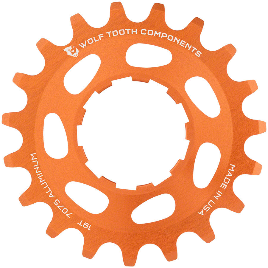 Wolf Tooth Single Speed Aluminum Cog - 19t Compatible 3/32" Chains Orange-Goodwynn'sGoodwynn's