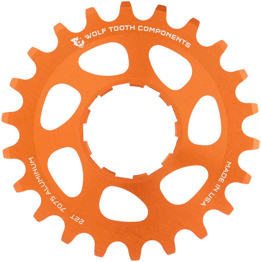 Wolf Tooth Single Speed Aluminum Cog - 22t Compatible 3/32" Chains Orange-Goodwynn'sGoodwynn's