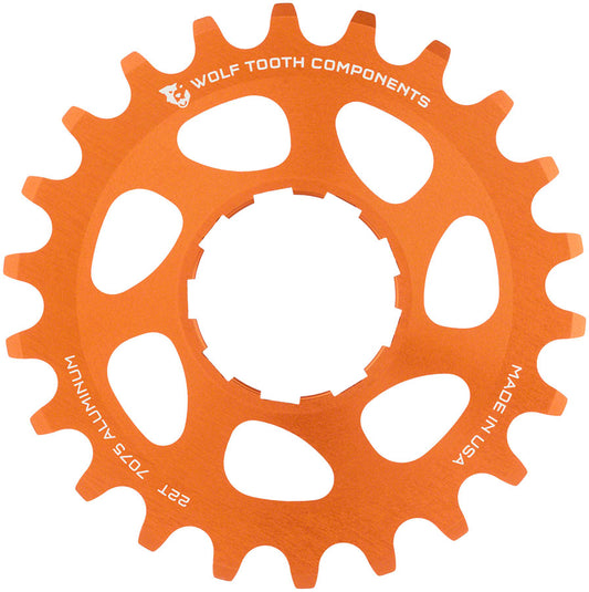 Wolf Tooth Single Speed Aluminum Cog - 22t Compatible 3/32" Chains Orange-Goodwynn's