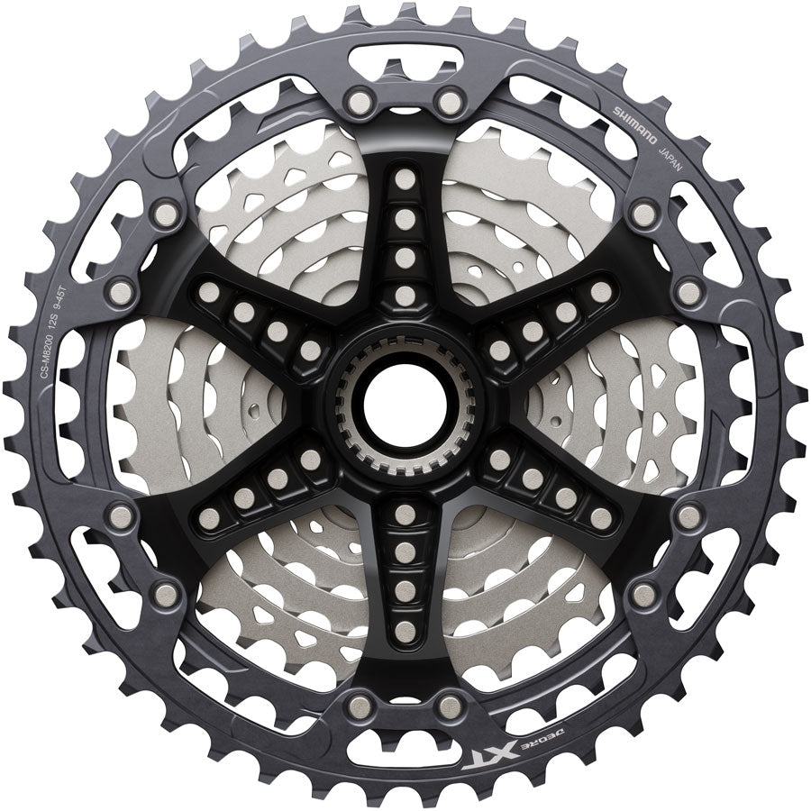 Shimano Deore XT CS-M8200-12 Cassette - 12-Speed 9-45t Hyperglide+ Micro Spline Gray/Silver-Goodwynn'sGoodwynn's