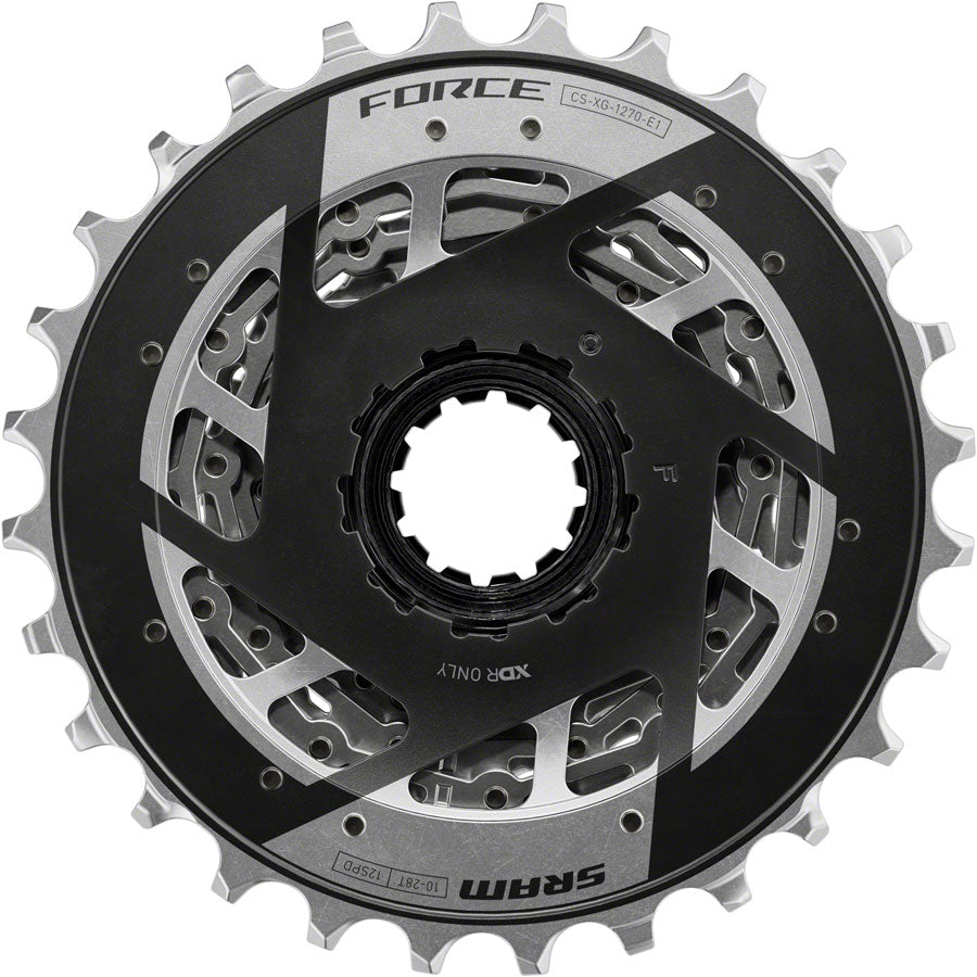SRAM Force XG-1270 Cassette - 12-Speed 10-28t Silver For XDR Driver Body E1-Goodwynn'sGoodwynn's