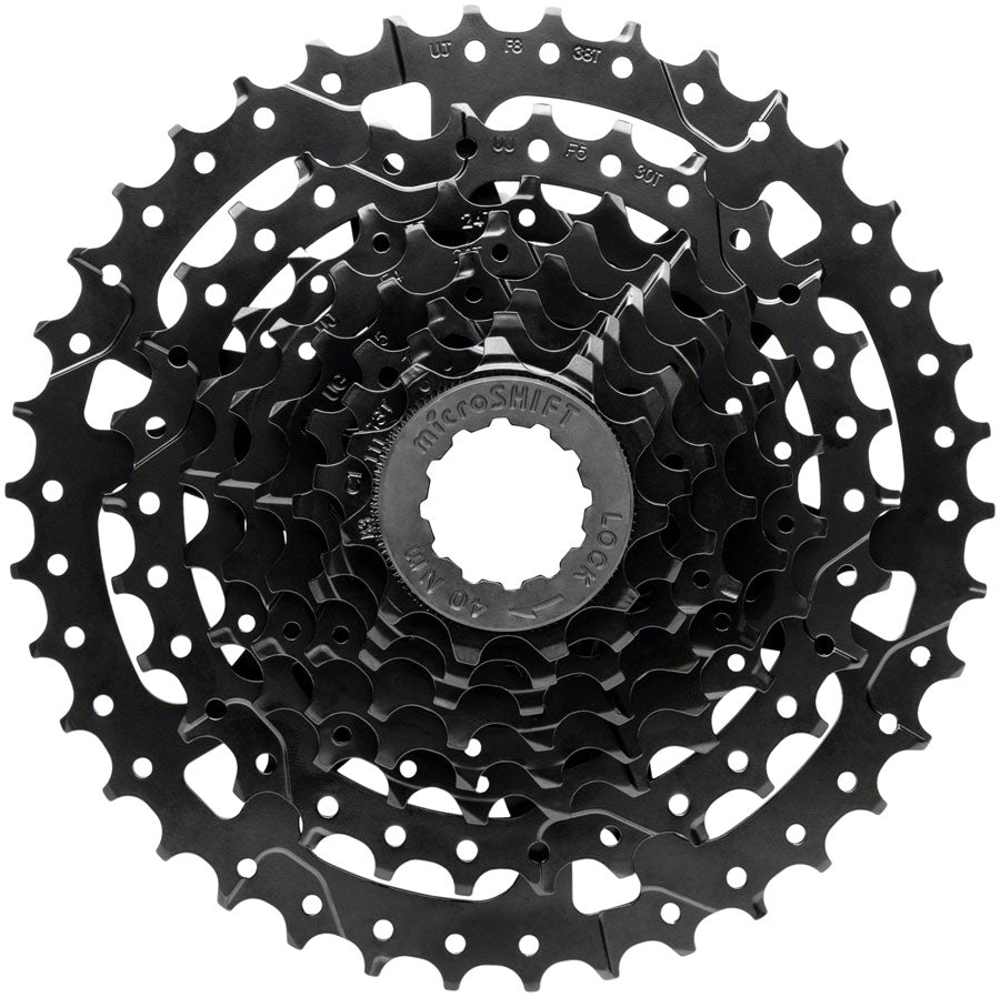 microSHIFT Acolyte Super Short Cassette - 8 Speed 11-38t Black ED Coated-Goodwynn'sGoodwynn's