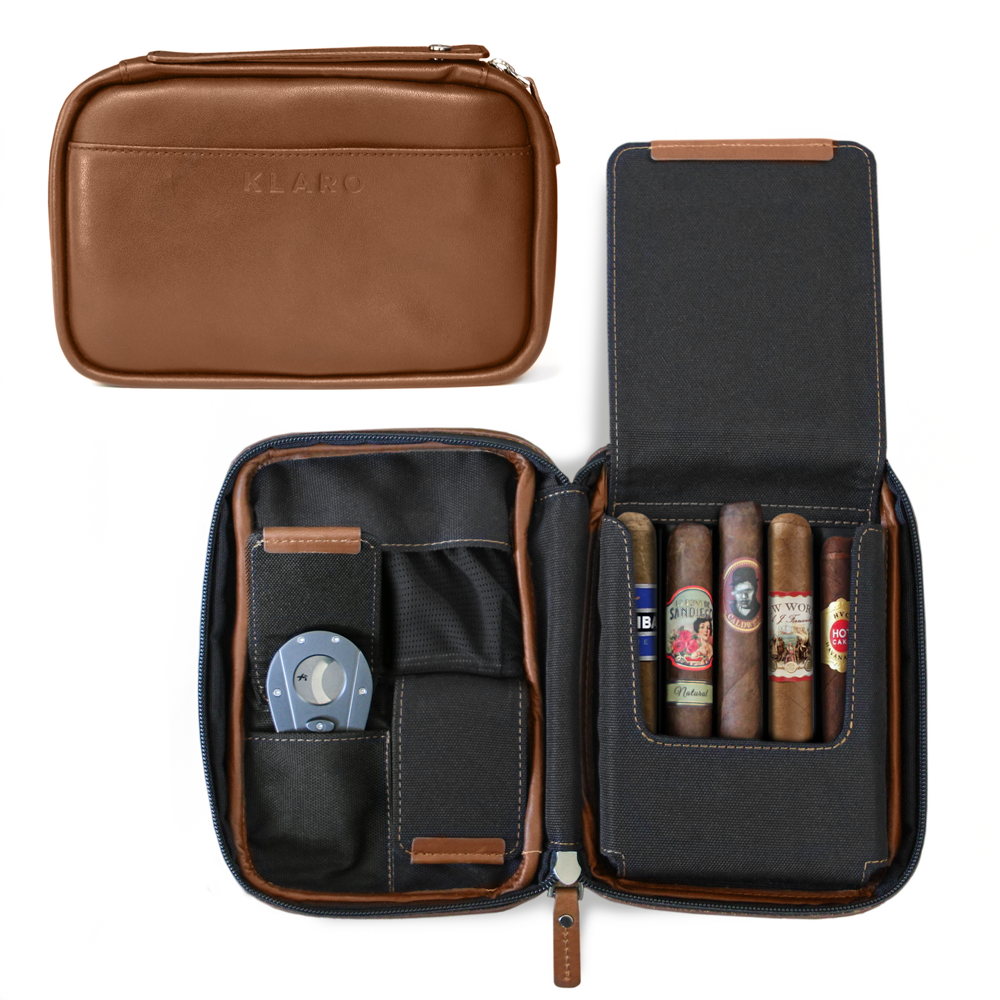 Brown Flint Travel Leather Cigar